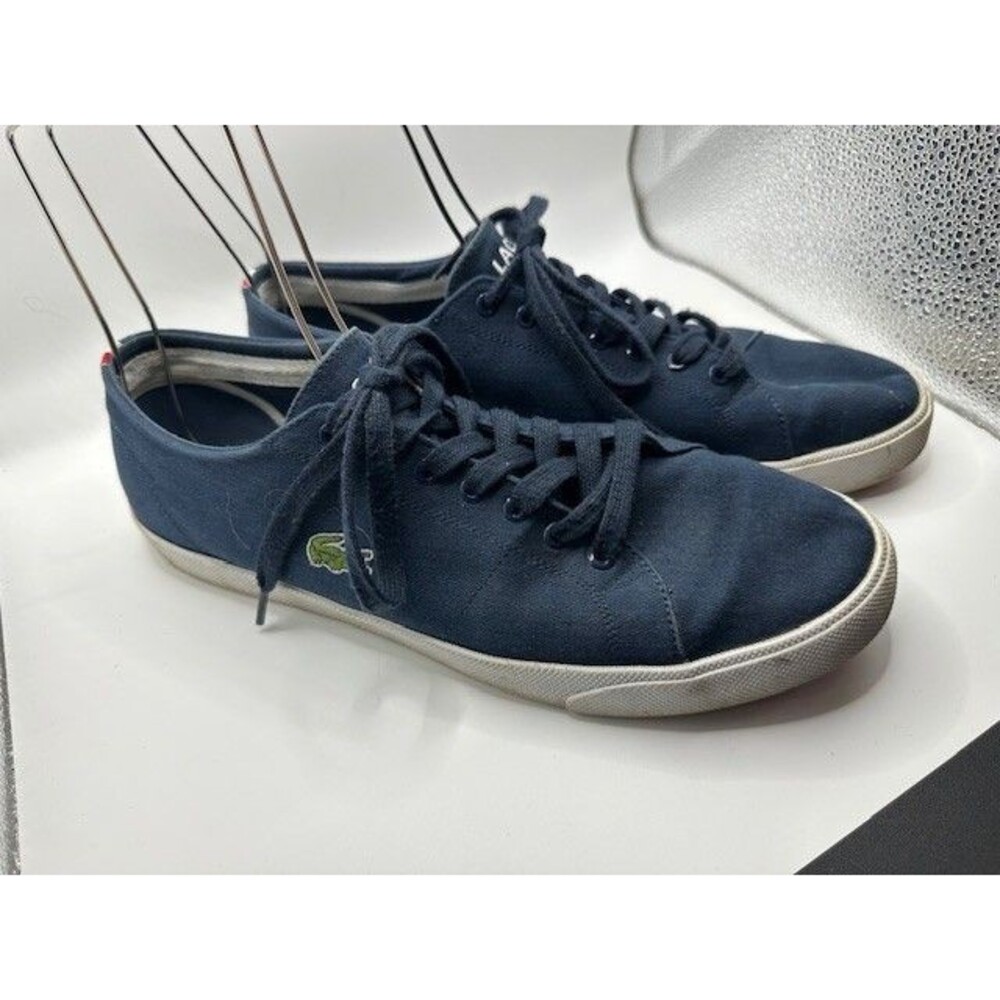 Lacoste Preppy Tennis Shoes A-NYLCA-JC Navy Blue Low Top Sneakers Mens 10.5